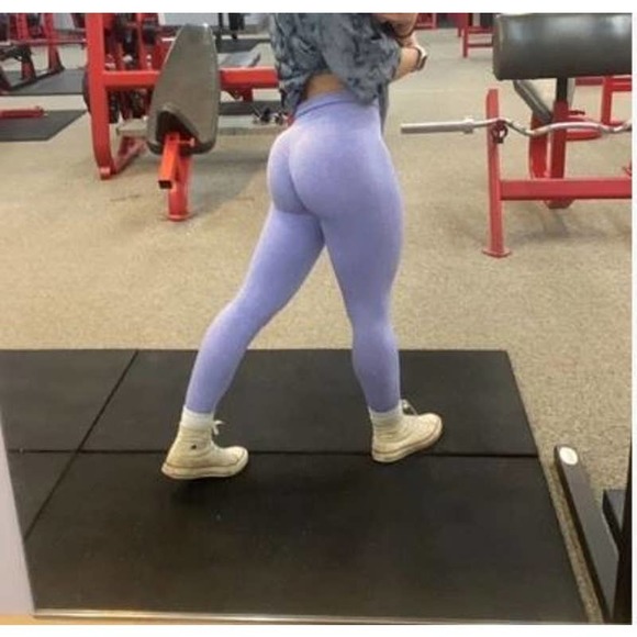 shein Purple Seamless High Stretch Sports Leggings Size 4 - Picture 7 of 8